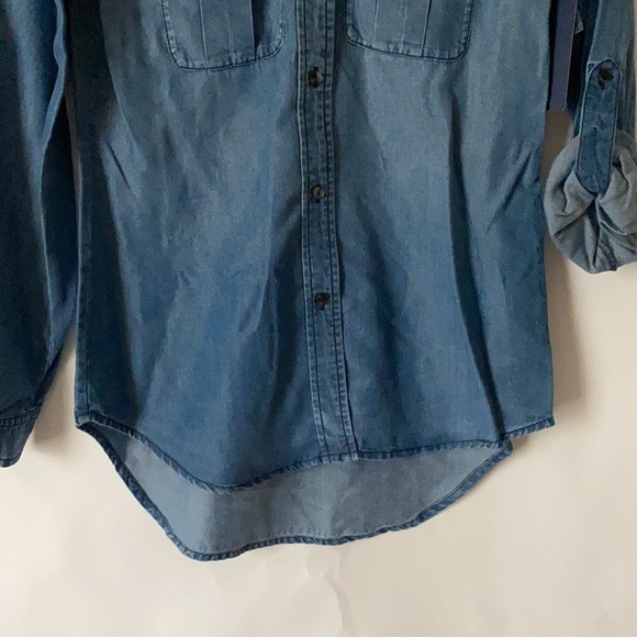 Cremieux Size XS Jade Chambray Women’s Long Sleeves Blouse Denim Jeans - Picture 10 of 15